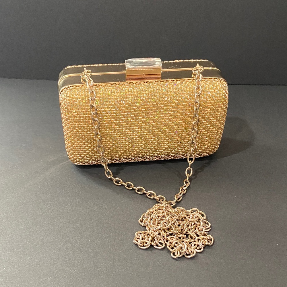 Gold Mesh Evening Clutch Bag w/ Chain – Expressions NYC